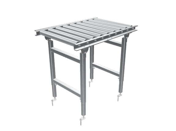 Conveyor system shown from a three-quarter angle